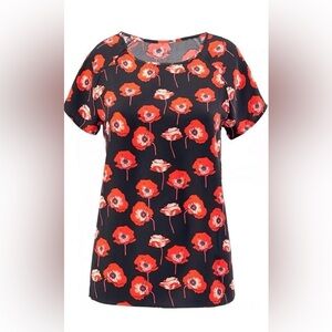 CAbi Women's Poppy Floral Blouse Size Small